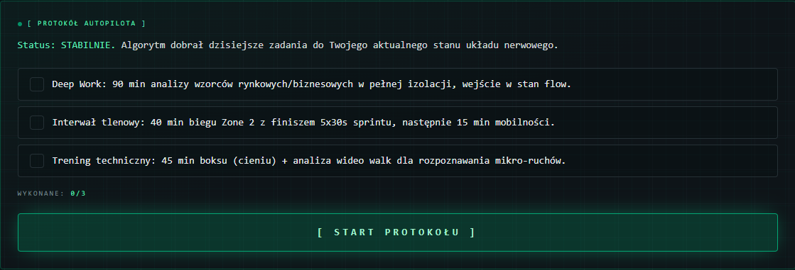Protokół Autopilota z dziennymi zadaniami